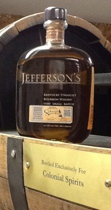 Jefferson's single barrel for Colonial Spirits